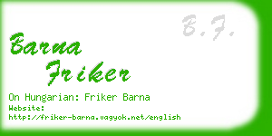 barna friker business card